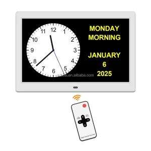 10.1″ Analog Large Digital Calendar Clock Date Day Elderly Remote Control Dementia Clock Custom Alarms Medicine Reminders