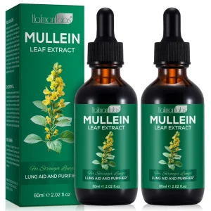 100% Organic Supplements 60ml Mullein Leaf Extract Liquid Drops for Lungs