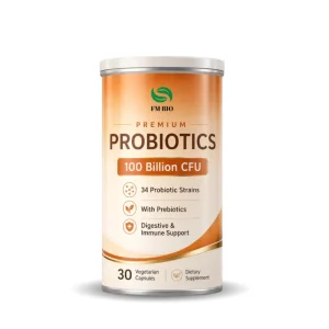1000 Billion CFU Probiotic Capsules 34Strains + Organic Prebiotics Gut & Immune Health (OEM ODM)