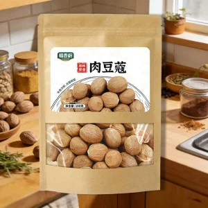 100g Resealable Bag Dried Whole Nutmeg for Artisan Bakery Pumpkin Pie Apple Cider Dessert Flavoring