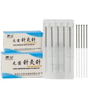 100pcs Professional Supplier Medical Single Use Sterile Stainless Steel Handle Dialysis Packaging Acupuncture Needle