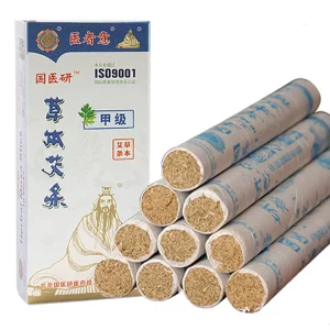 10pcs/Box Traditional Chinese Herbs 10:1 Moxa Artemisia Wormwood Column Moxa Moxibustion Handmade Mugwort Moxa Stick