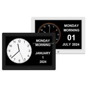 12″ LED Analogue Digital Calendar Clock Day Date Elderly Alzheimer’s Dementia Clock Customizable Alarms Medicine Reminders