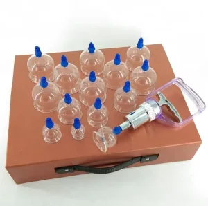 14pcs Set Transparent Glass Cupping Chinese Massage Vacuum Hijama Cups for Body Antirheumatic Use