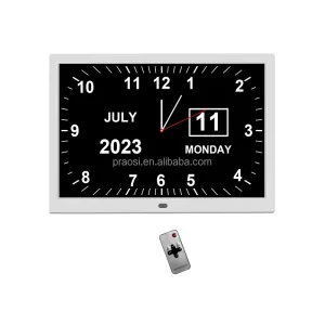 15″ Dementia Clock for Seniors Large Display Analogue Digital Calendar Day Clock Medicine Reminders Alarms Alzheimers Clock