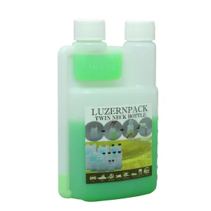 250ml 8 oz HDPE Flat Double Chamber Measuring Screw Cap Screen Printing Liquid Fertilizer Bottles for Liquid Plant Nutrient