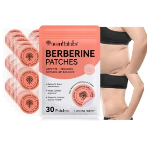 30 Pcs Biodegradable Waterproof Vegan Weight Loss Transdermal Berberine Patches for Immune Support with Cinnamon