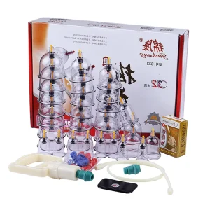 32pcs Jinkang Professional Chinese Acupoint Cupping Therapy Sets Traditional Chinese Plastic Vacuum Cupping Set