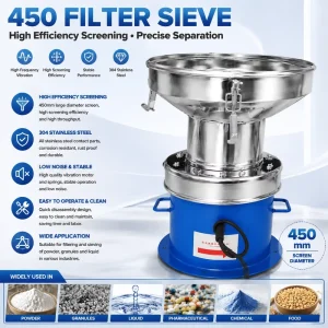 450 Vibrotary Liquid Sieve Shaker Filter Core Component with Motor Vibrating Screen