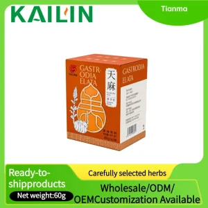60g Premium Gastrodia Elata Root Extract Powder 70% Gastrodin Health Food Grade Kailin Health Vacuum Packed Plastic Container