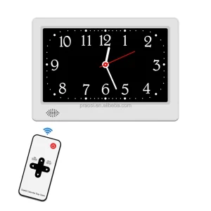 7″ Digital Calendar Alarm Clock Day Date Medicine Reminders Custom Alarms Analogue Dementia Clock Auto DST Remote Control