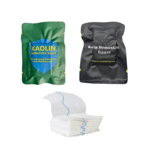7.5cmx3.7m Medical Grade Sterile Z fold Emergency Trauma First Aid Quick Stop Bleeding Dressing Kaolin Hemostatic Gauze