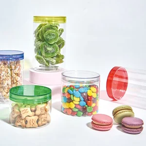 75 Caliber Cylindrical Transparent PET Plastic Food Jar Lid for Chinese Medicine Slices Dried Fruits Nuts Biscuits Sealed