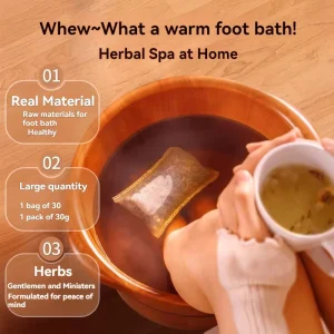 8-Herb Foot Soak with Mugwort Leaves Prickly Ash and Dried Ginger Root Warming Comfort in Easy-Use Sachets for Tired Feet