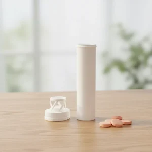 90ml Medical Cylinder PP Plastic Soluble Vitamin C Drying Agent Lid Effervescent Tablet Tube Thermal Transfer Printed Hot