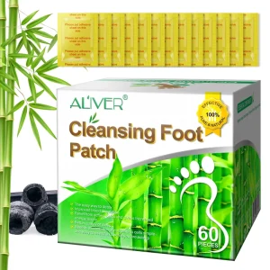 ALIVER 60 Pack Foot Care Detox Patch China Manufacturer 100 Natural Wormwood Ginger Gold Detoxifying Foot Patches for Body Relax
