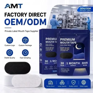 AMT Soft Cotton Mouth Tape for Sleeping With Comfortable Skin Friendly Adhesive and OEM Custom Packaging