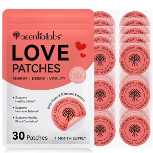 Acentiallabs Organic Maca Damiana Red Ginseng Ashwagandha Extract Transdermal Patch Supports Libido Hormone Balance Love Patches
