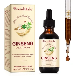 Acentiallabs Vegan Korean Red Ginseng Supplements Natural Herbal Panax Ginseng Extract Oral Liquid Drops For Men Women