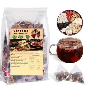 Actory Direct Five Treasure Ginseng Health Tea Bags 100% Pure High Grade 30-count Low MOQ Custom Blends Natural Energy Vitality