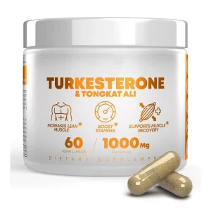Adult Gaining Muscle Vitamin Active Bottle with Herbal Extracts Tongkat Ali Turkesterone Capsules Not for Pregnant Women