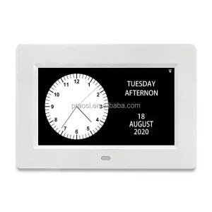 Analog & Digital 7″ LCD Silent Modern Dementia Clock with Medication Reminder Alarm Calendars