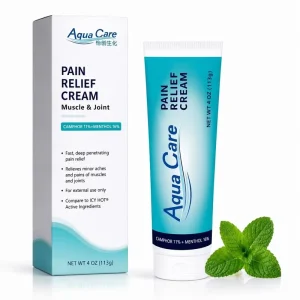 Aqua Care Pain Relief Cream Camphor 11% Menthol 16% Topical Analgesic for Muscle Joint Aches Backaches 4 Oz OEM