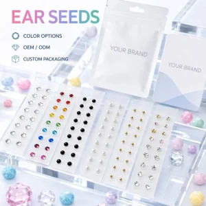 Auricular Patch Ear Seeds Kit for Wellness and Relaxation Gold Color Acupressure Seeds Factory Direct