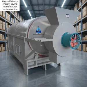 Automatic Biomass Drum Rotary Dryer Coffee Beans Grains Food Energy Saving Electric Heating Motor Pump PLC Easy Installation Low