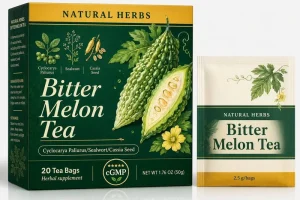 Bitter Melon Tea Bags With Cyclocarya Paliurus, Sealwort, and Cassia Seed, 20 Tea Bags per Box
