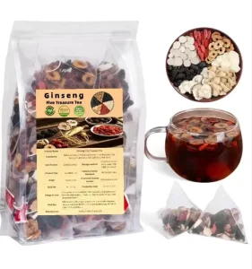 Blended Five Treasure Ginseng Flavor Tea Bagged and Bottle Packed Premium Tea