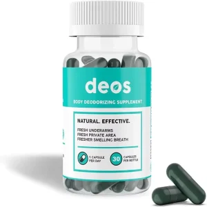 Body Deodorizing Supplement Capsules Area and Breath From Within Natural and Effective Gentle and Non irritating