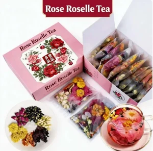 Box Beauty Low Glow Liver Detox Organic Rose Roselle Blooming Herbal Health Tea 10g X10 Tea Bags