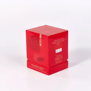 Bright Red Gold Foil Two Piece Telescopic Box Herbal Brightening Essence Facial Serum Cosmetic Packaging Box