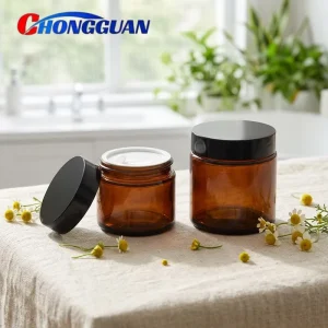 Brown Glass Ointment Jar Sealed Traditional Chinese Medicine Dispensing Bottle for Face & Eye Cream 100mL Cosmetic Container
