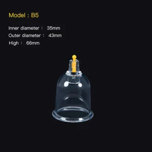 CE Transparent B5 Single Hijama Cupping Set Class I 3 Year Warranty Plastic(PC) Vacuum Cupping for Body Use