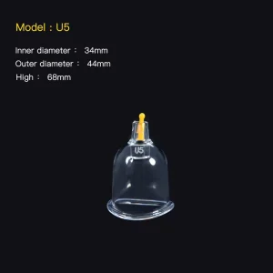 CE Transparent Hijama Single Cup U5 Plastic(PC) Vacuum Cupping Set for Body 3 Year Warranty