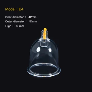 CE Transparent Single Cup B4 Size Hijama Plastic(PC) Vacuum Cupping Set 3 Year Warranty for Body Application