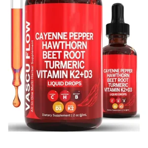 Cayenne Hawthorn Berry Liquid Drops Supports Immune System Daily Energy Natural Herbal Supplement GMP Certified Adults