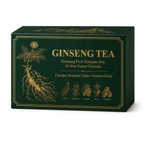 Changbai Mountain Ginseng Five Treasure Tea Gift Box 30 Bags Maca Goji Berry Mulberry Red Date Premium Herbal Tea Luxury
