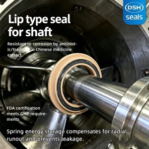 Chemical Resistant PTFE Pharma Lip Seal for Medical Equipment Rotary Shaft Seal Autoclave Sterilizable