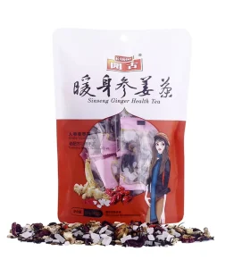 China Herbs Rose Ginger Tea with Ginseng Natural Flavor Herbal Tea for Menstrual Discomfort Dull Complexions Cold Hands & Feet