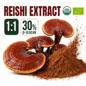 China Organic 1:1 30% Beta Glucan Reishi Mushroom Extract Powder