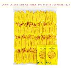 Chinese Direct Supplier Natural Herbal Tea Bulk Large Golden Chrysanthemum Tea 8-10cm Blooming Size 100 Flowers Pack