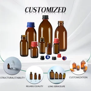Chinese Factory Moulded Glass Bottle Molded Screw Bottle 10ml 20ml 30ml 50ml 100ml Wide Mouth Glass Bottles