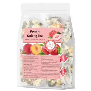Chinese Health Tea Factory Direct Support Dropshipping Customizable Peach Oolong Herbal Tea Bags Natural Fruit Flavor