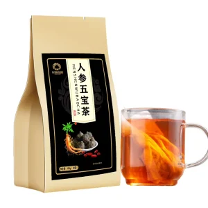 Chinese Herbal Ginseng Five Treasures Raw Health Tea for Male Kidney Fertility Enhancement Natural Wolfberry Organic Bulk Box