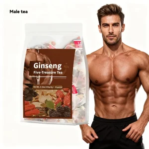 Chinese Herbal Ginseng Five Treasures Tea Enhance Male Vitality Kidney Tonifying Tea