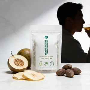 Chinese Herbal Tea for Cough and Throat Relief Sterculia Seed Monk Fruit Pear Lung Moisturizing Beauty Wellness Gift
