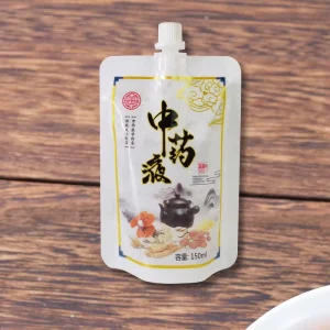 Chinese Medicine Liquid Bag Disposable Herbal Tea Liquid Transparent Spout Bag with Heating